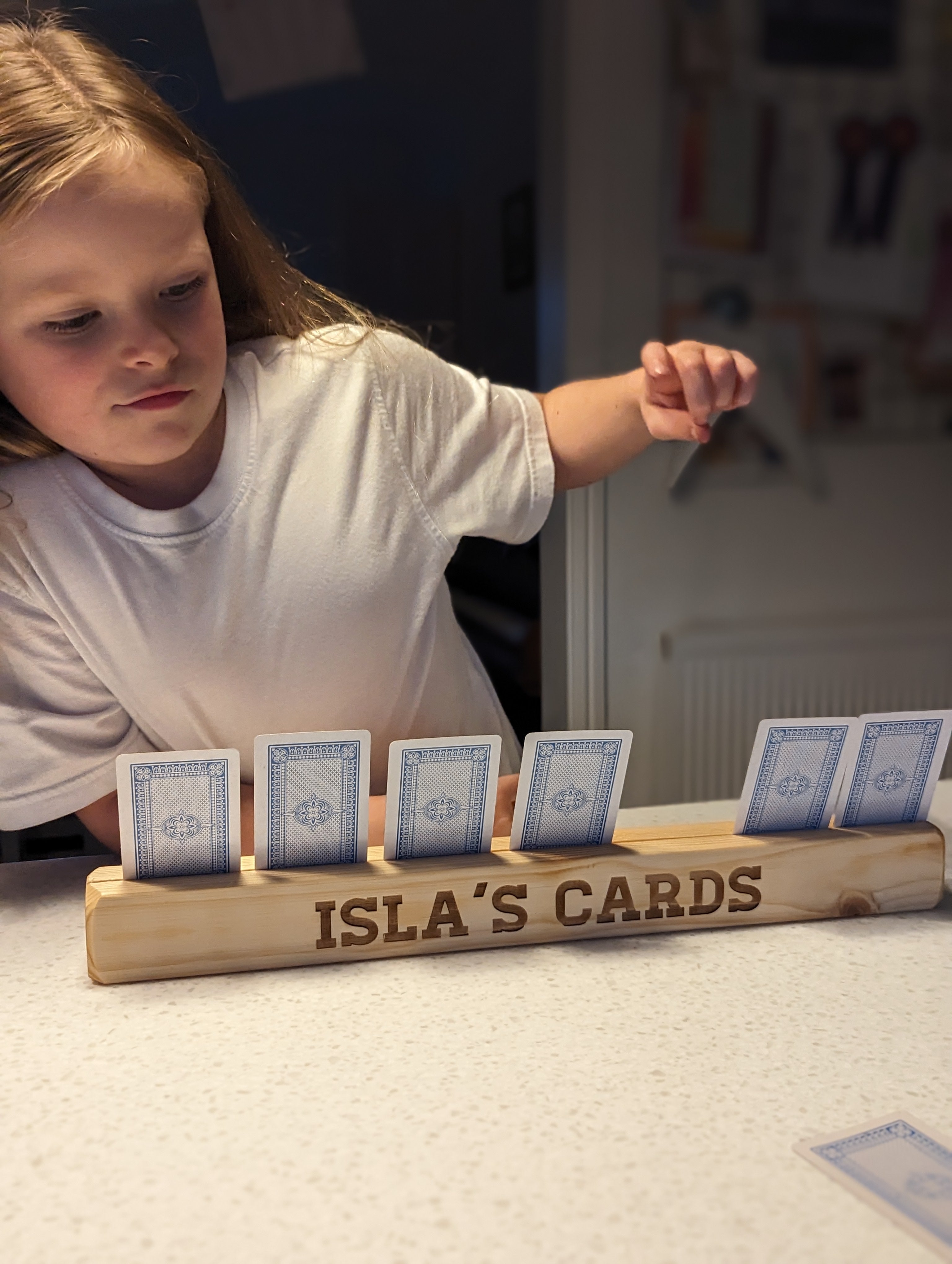 Personalised wooden card holder