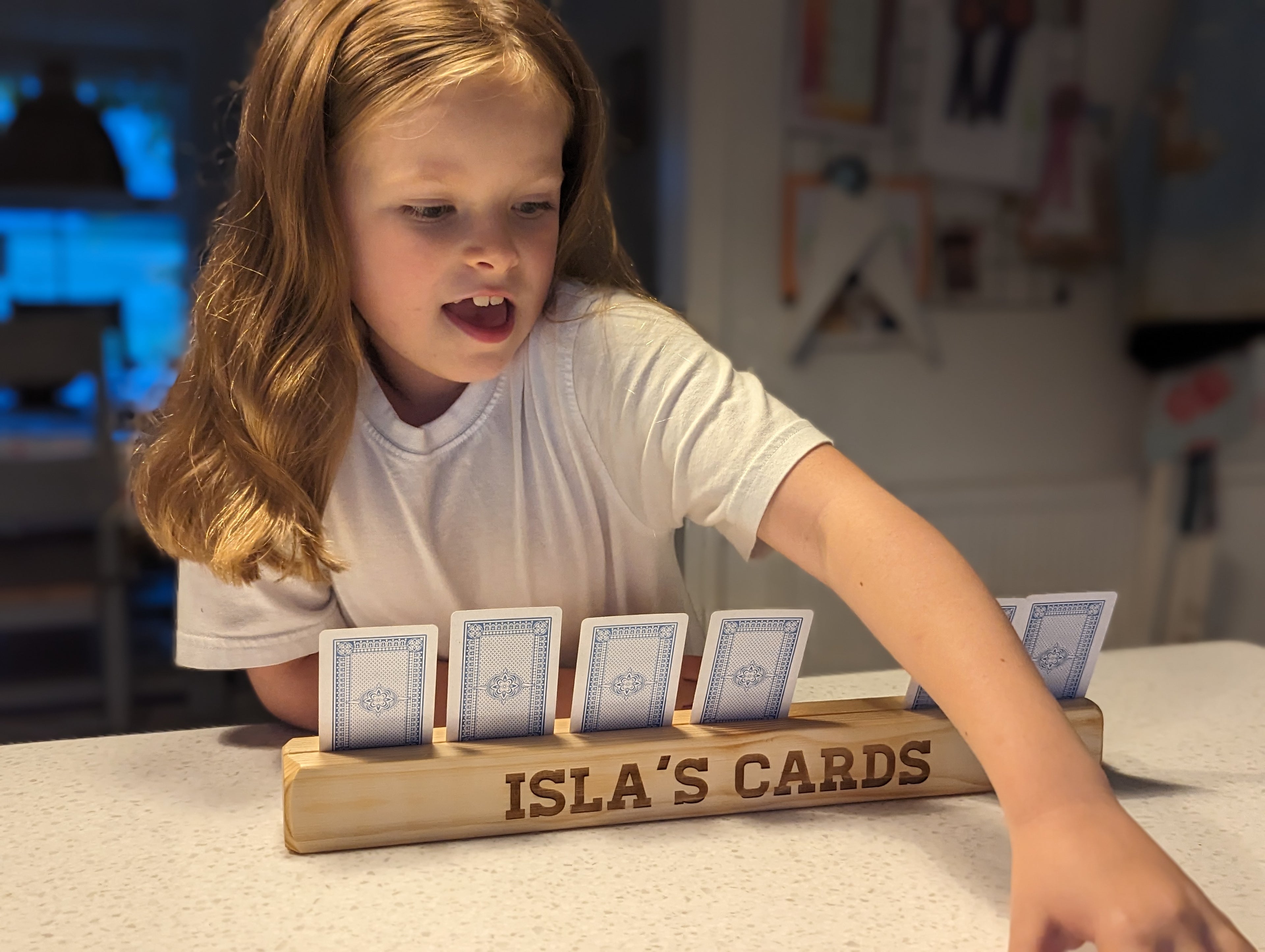 Personalised wooden card holder